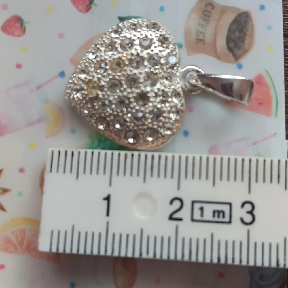 Rhinestone Accented Heart Pendant